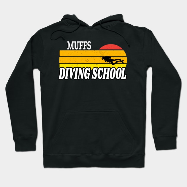 We Go Down With Confidence Muffs Diving School - Retro Sunset Diving Lover Gift Hoodie by WassilArt